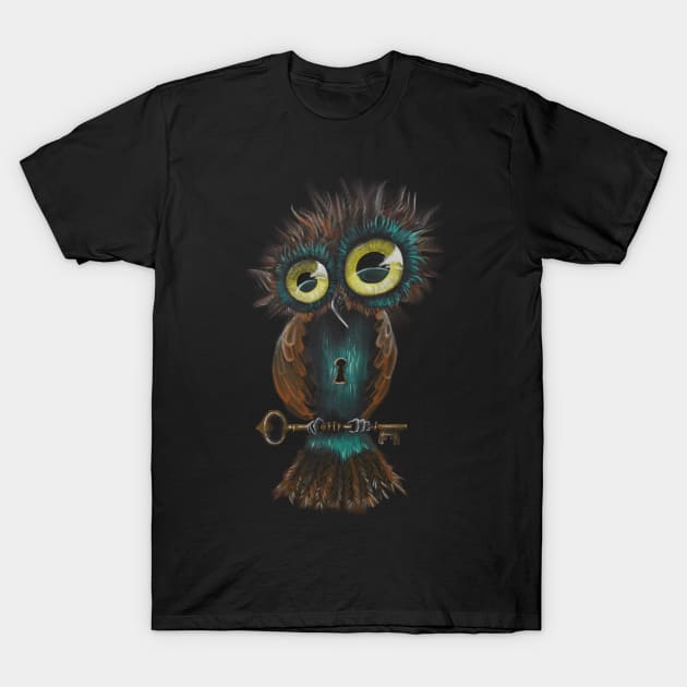 Owl holding a key T-Shirt by Artelies202